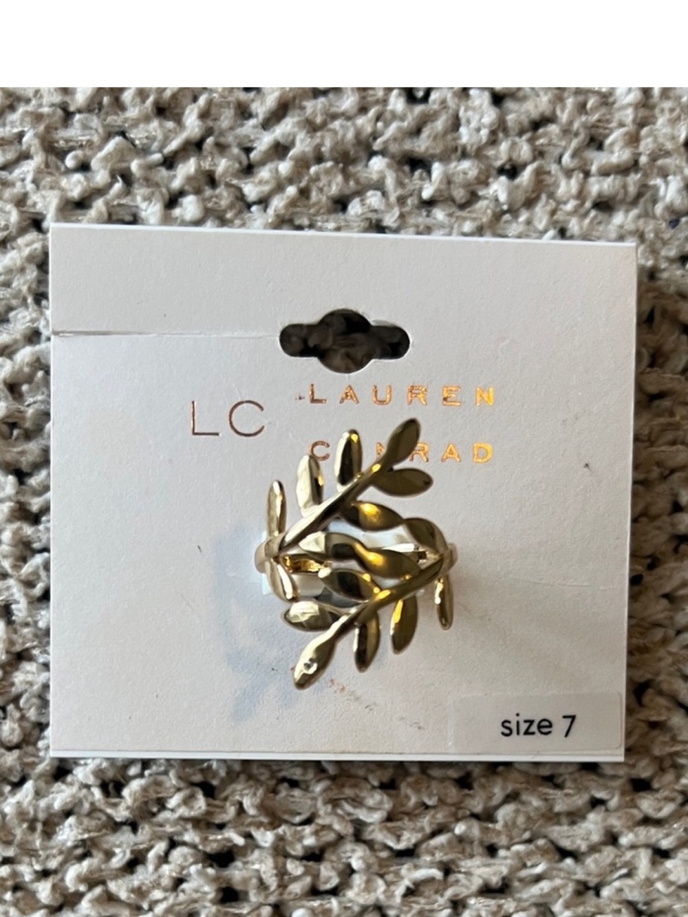 LC Lauren Conrad Gold Leaf Wrap Ring, women’s size 7, NWT